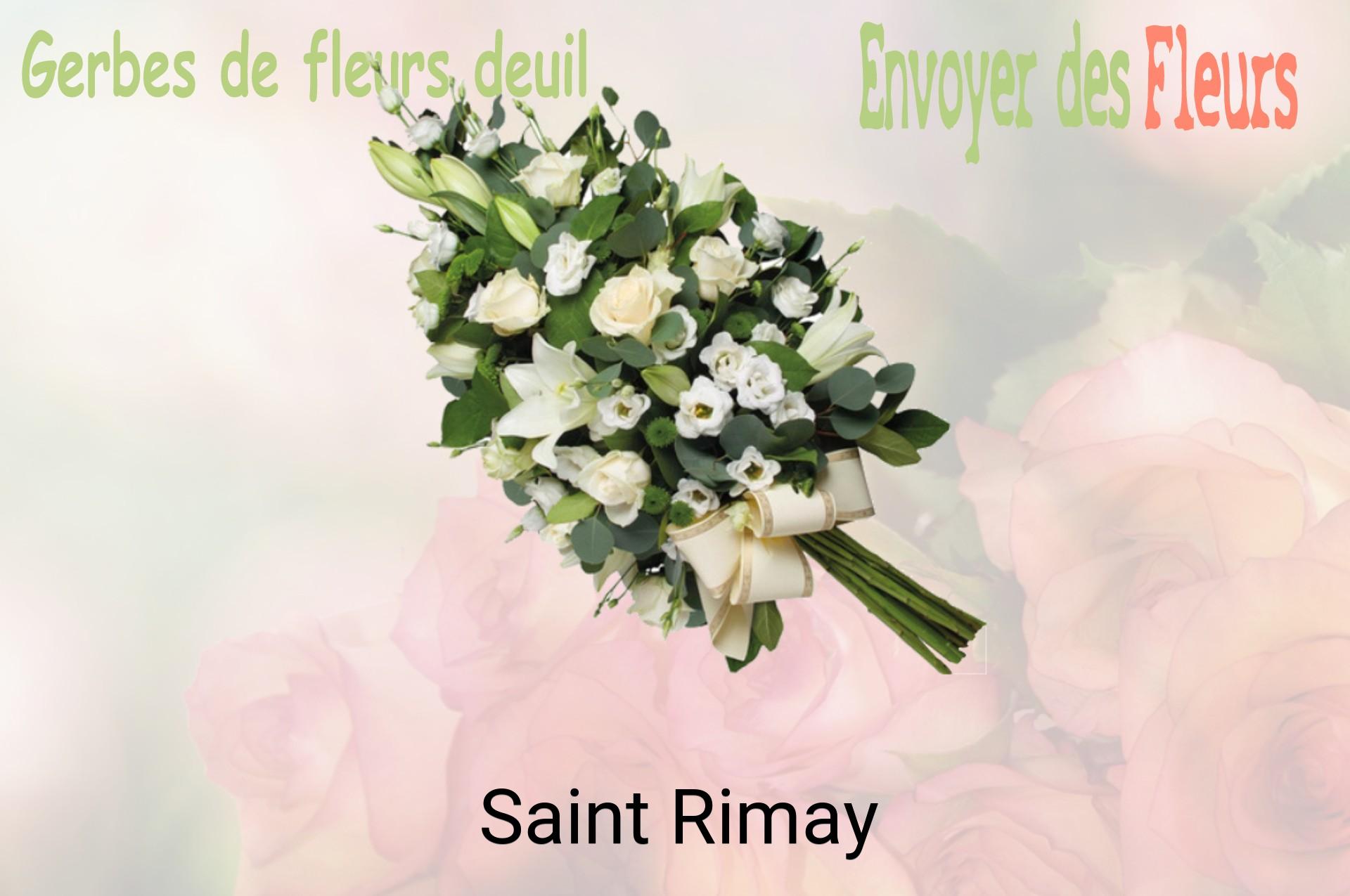 Gerbe de fleurs de deuil livrée à Saint-Rimay